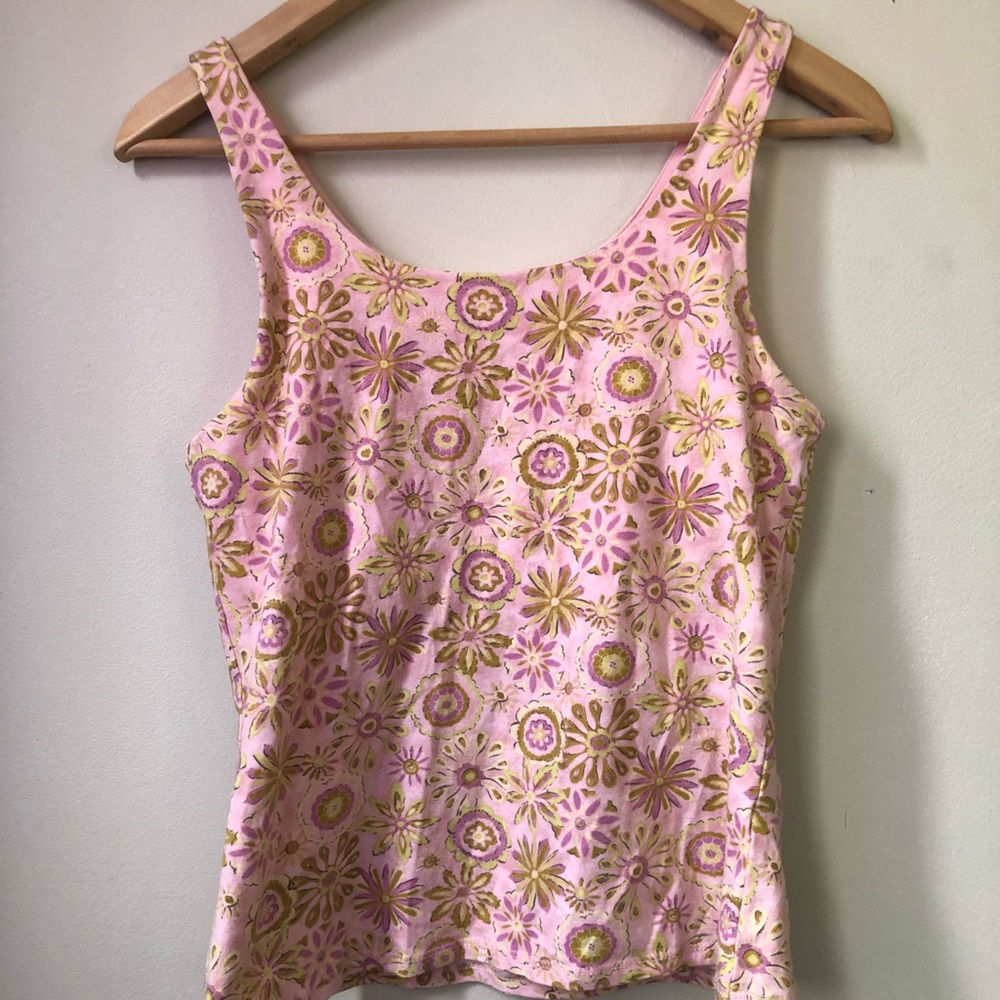 pink, floral tank top